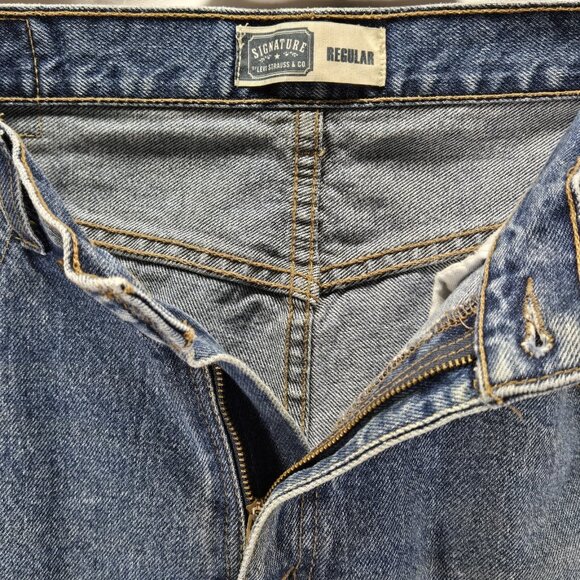 Levi Strauss Signature Traditional Regular Fit Men's Cotton Blue Jeans 36x30 - Picture 5 of 10